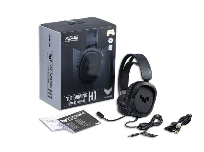 ASUS TUF Gaming H1 Wired Headset | Discord Certified Mic, 7.1 Surround Sound, 40mm Drivers, 3.5mm, Lightweight, for PC, Switch, PS4, PS5, Xbox One, Xbox Series X | S, and Mobile Devices – Black ASUS TUF Gaming H1 Wired Headset | Discord Certified Mic, 7.1 Surround Sound, 40mm Drivers, 3.5mm, Lightweight, for PC, Switch, PS4, PS5, Xbox One, Xbox Series X | S, and Mobile Devices – Black